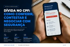 Mão segurando smartphone com Situação do CPF de João da Silva