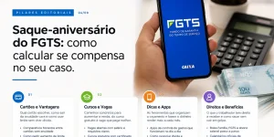 Pessoa segurando smartphone com app FGTS e saque-aniversário CrediTop